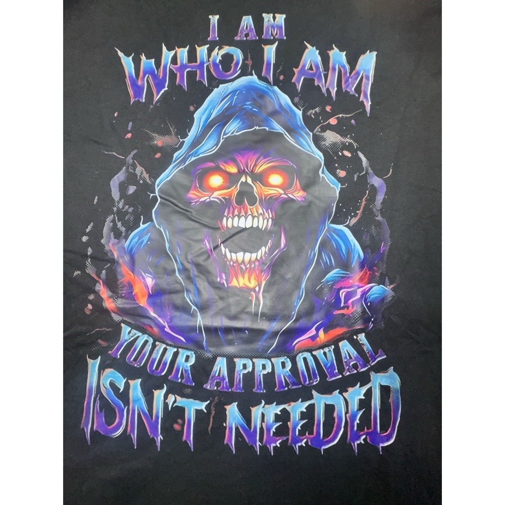 Neon Skull Graphic T-Shirt – I Am Who I Am, Street Art,  Custom Tee Adult 4XL